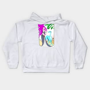 Greyhound. Fun bright blue colour, with fantasy goddess. Kids Hoodie